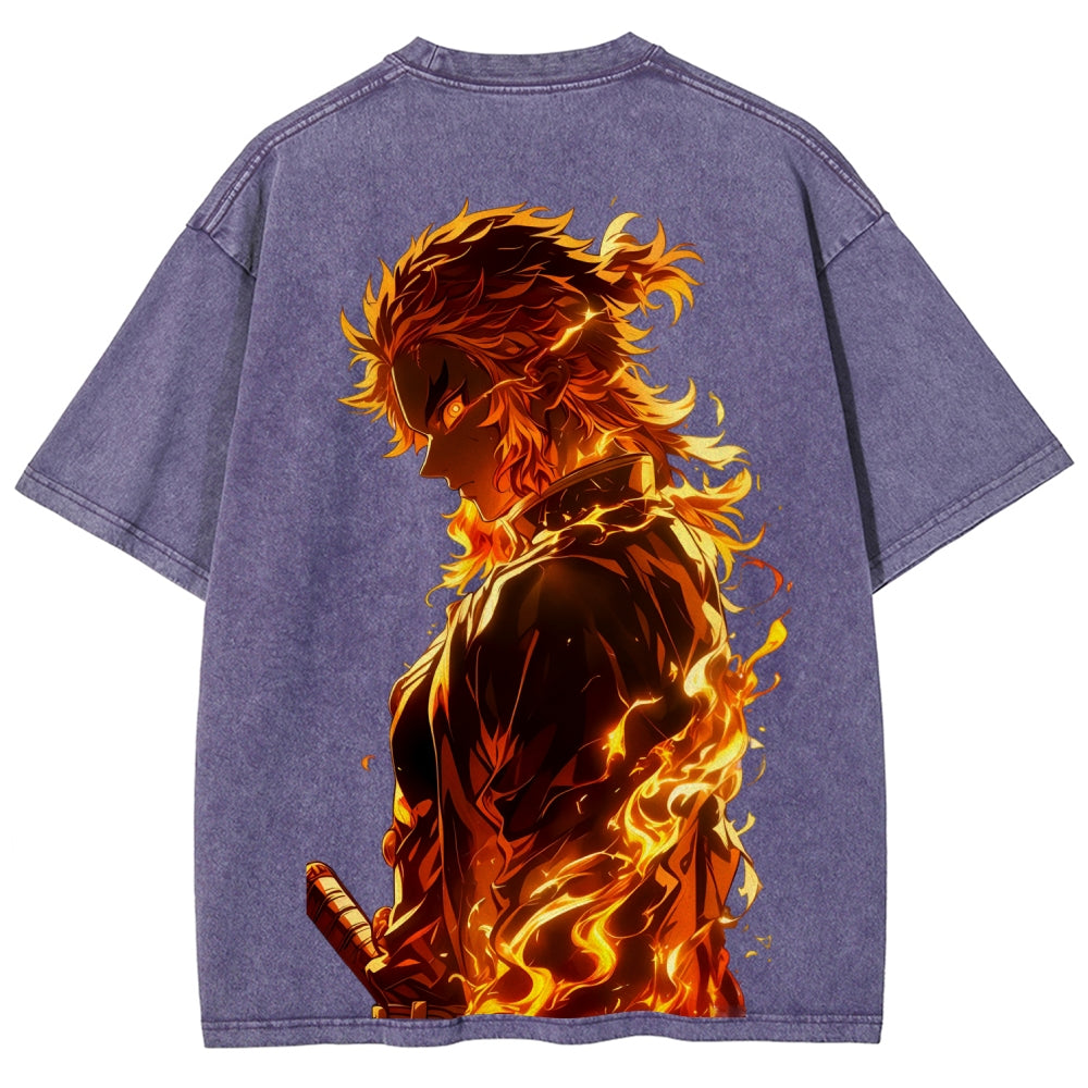 Unisex Fit Washed T-Shirt Demon Slayer