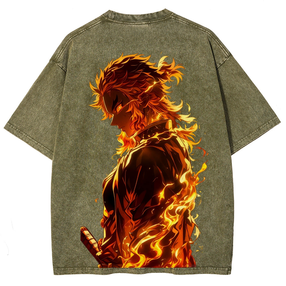 Unisex Fit Washed T-Shirt Demon Slayer