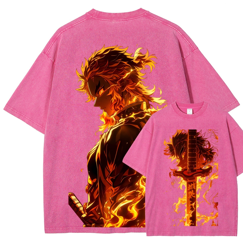Unisex Fit Washed T-Shirt Demon Slayer