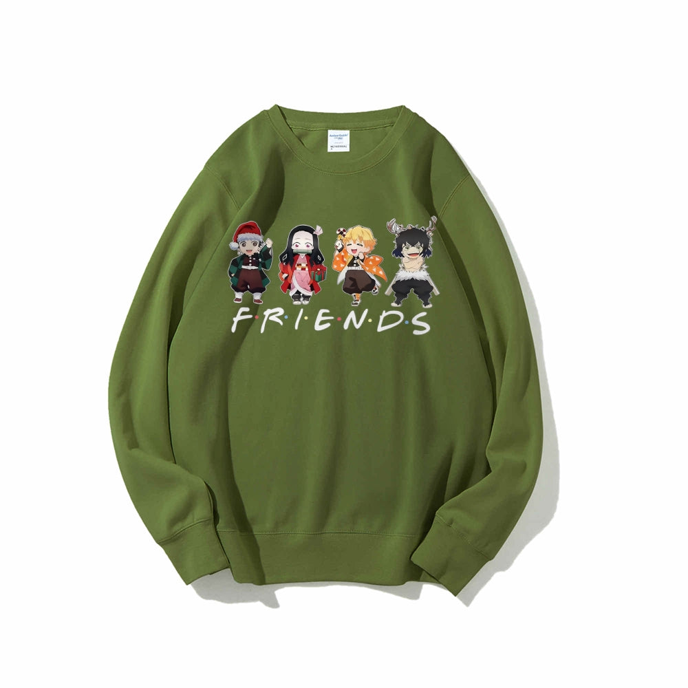 Casual Crewneck Sweatshirt Demon Slayer