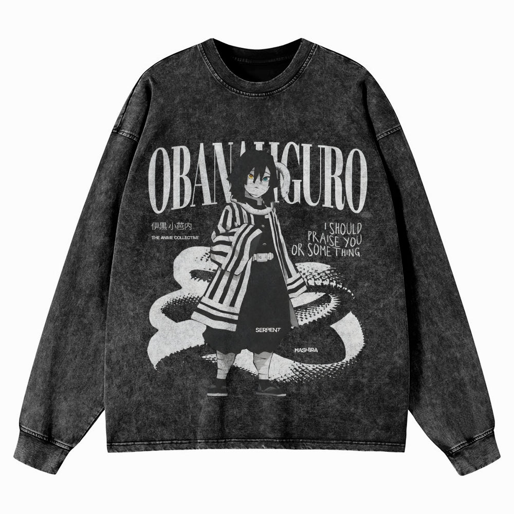 Unisex Crewneck Washed Sweatshirt Demon Slayer