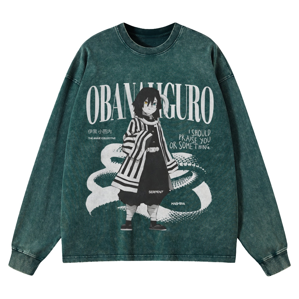Unisex Crewneck Washed Sweatshirt Demon Slayer