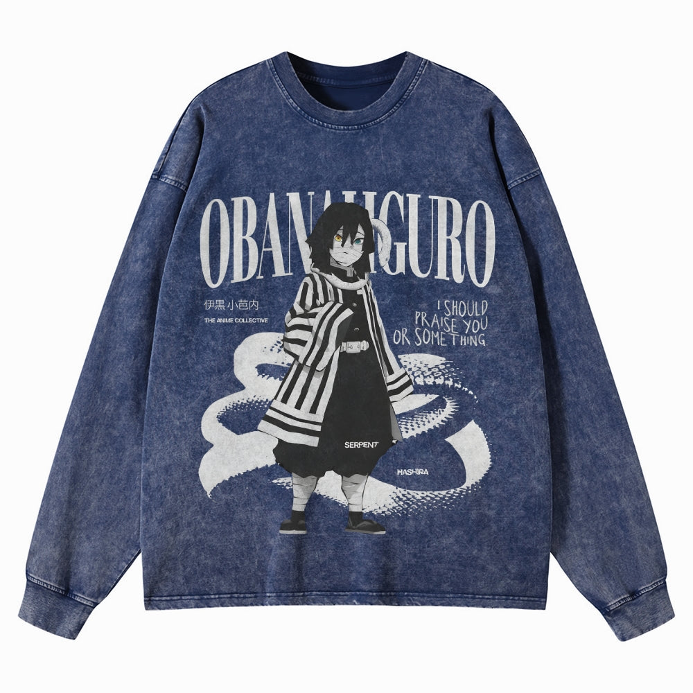 Unisex Crewneck Washed Sweatshirt Demon Slayer