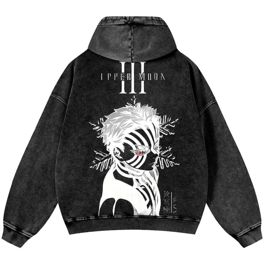 Unisex Casual Printed Double-sided Washed Hoodie Demon Slayer
