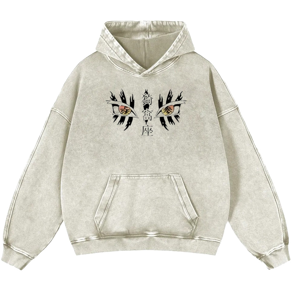 Unisex Casual Printed Double-sided Washed Hoodie Demon Slayer