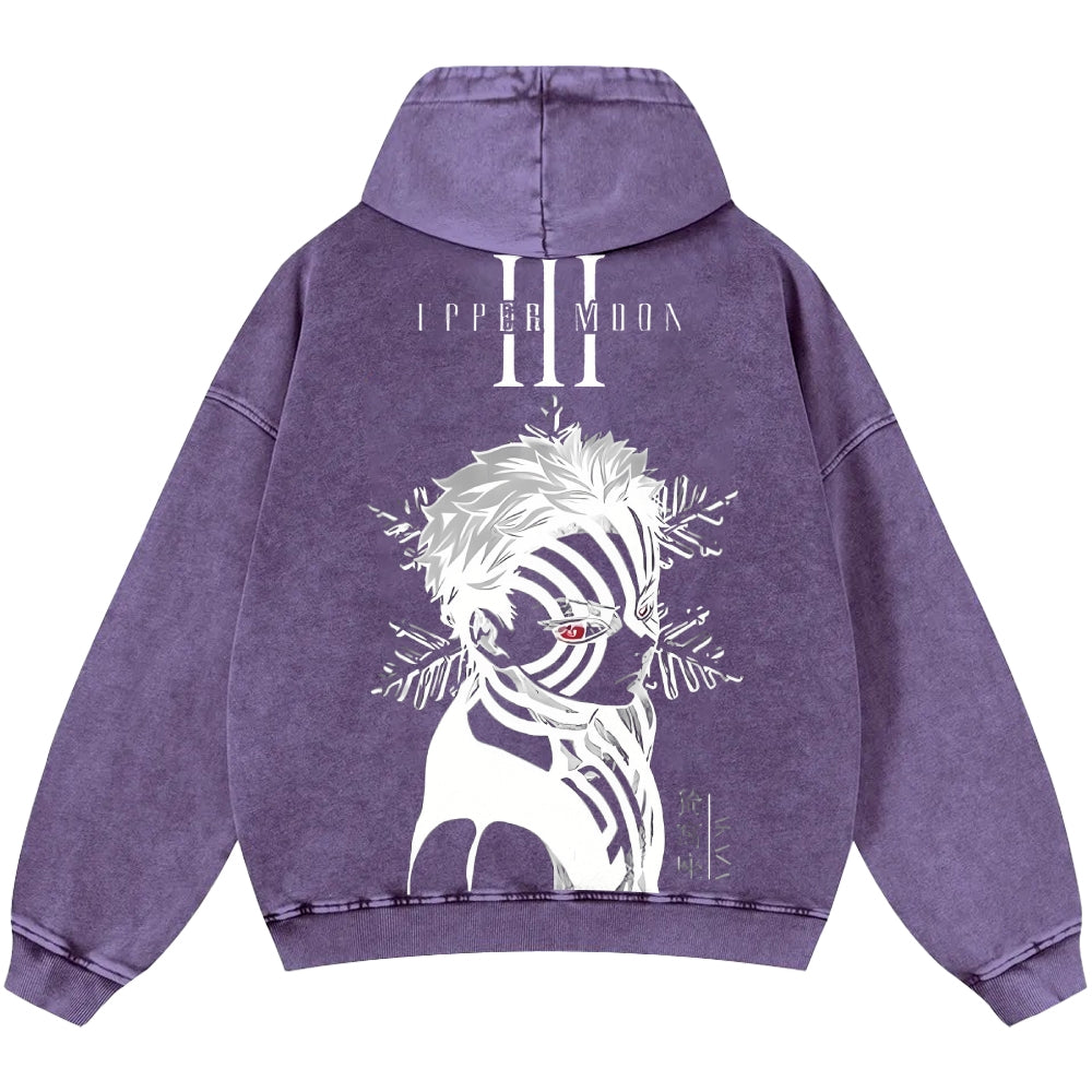 Unisex Casual Printed Double-sided Washed Hoodie Demon Slayer
