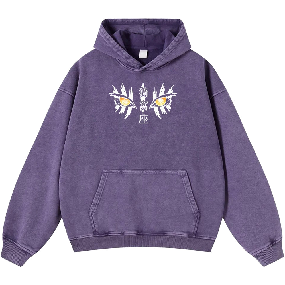 Unisex Casual Printed Double-sided Washed Hoodie Demon Slayer