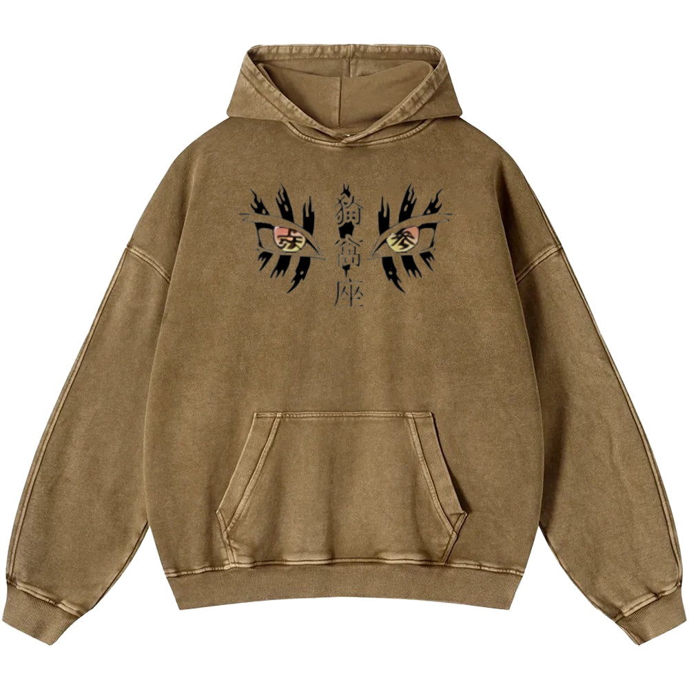Unisex Casual Printed Double-sided Washed Hoodie Demon Slayer