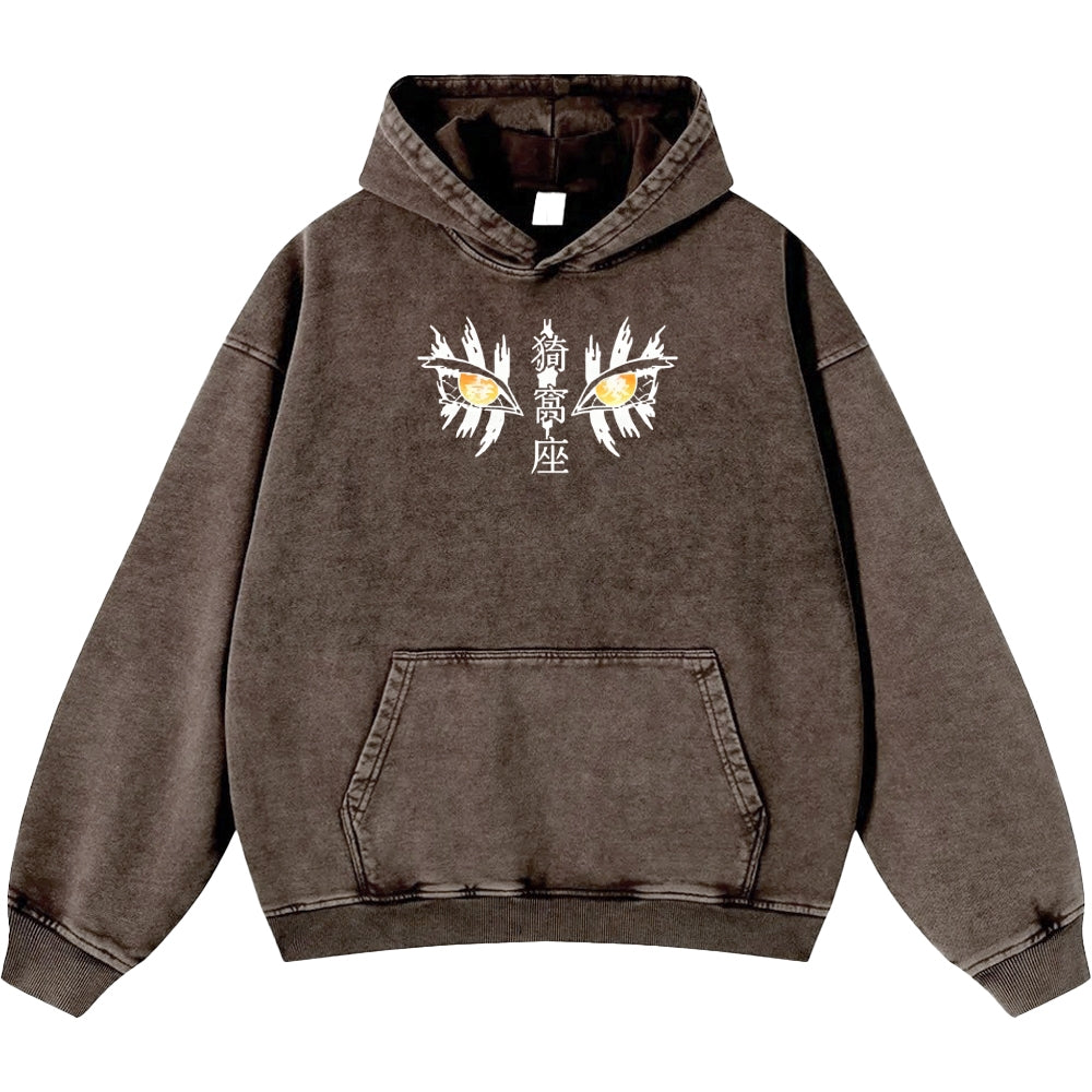 Unisex Casual Printed Double-sided Washed Hoodie Demon Slayer