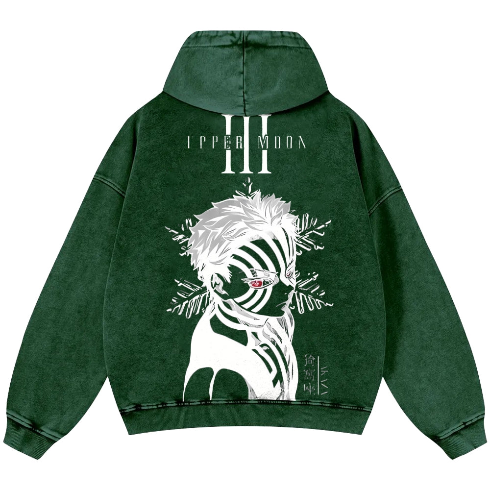 Unisex Casual Printed Double-sided Washed Hoodie Demon Slayer