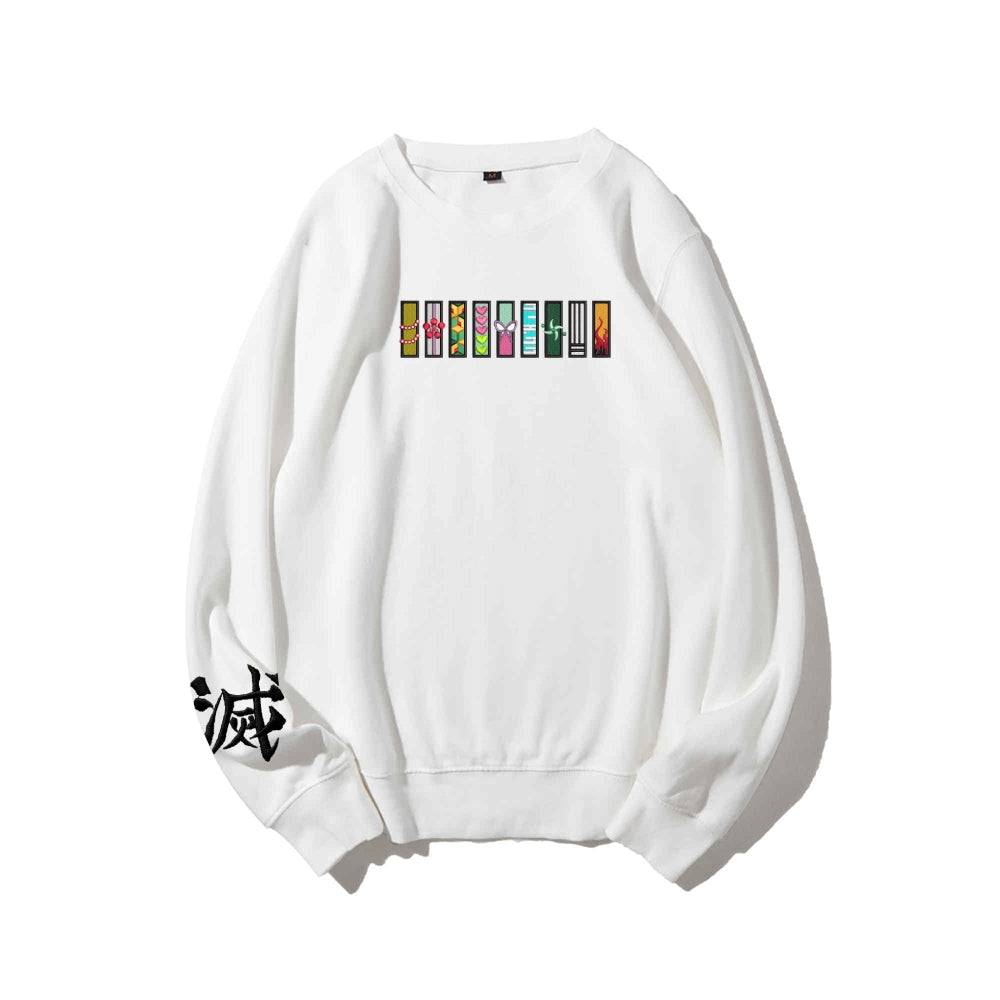 Demon Slayer unisex cotton crew neck anime embroidered sweatshirt