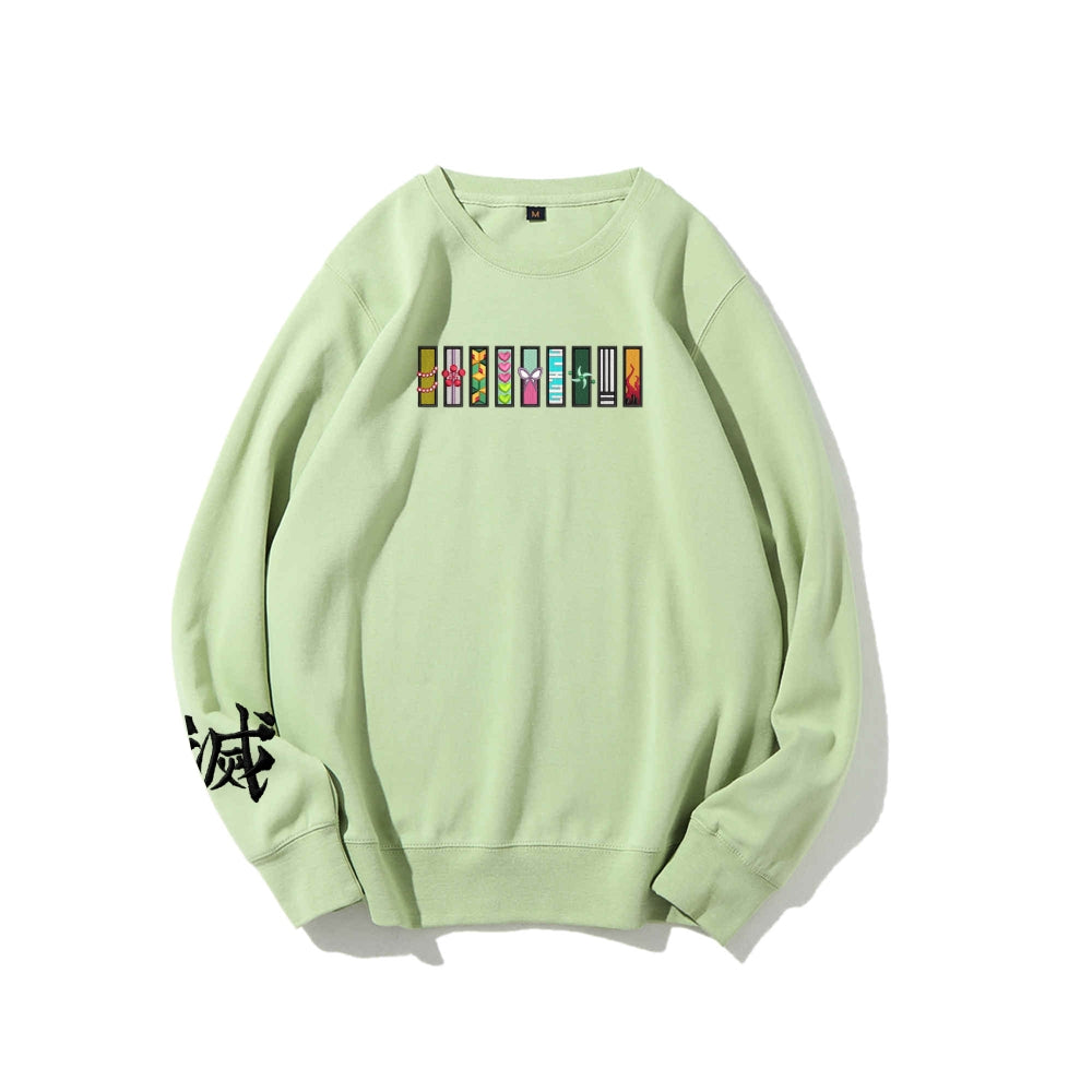 Demon Slayer unisex cotton crew neck anime embroidered sweatshirt