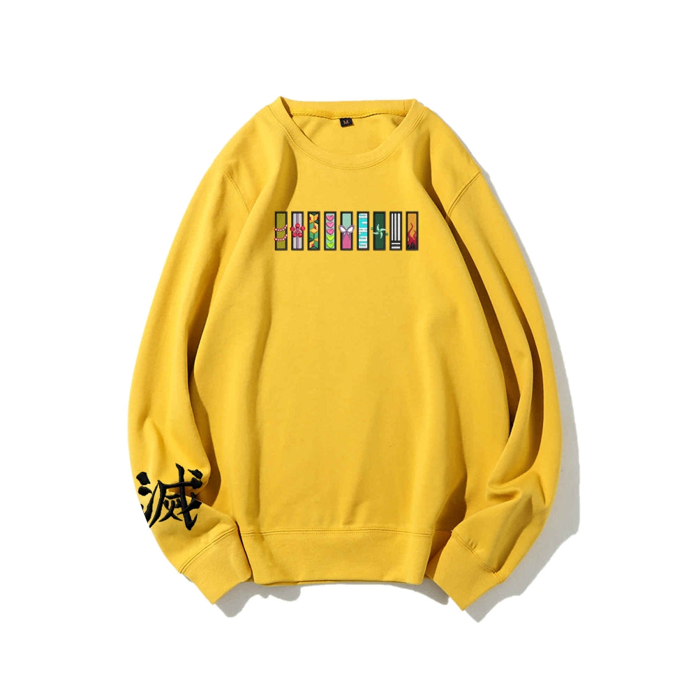 Demon Slayer unisex cotton crew neck anime embroidered sweatshirt