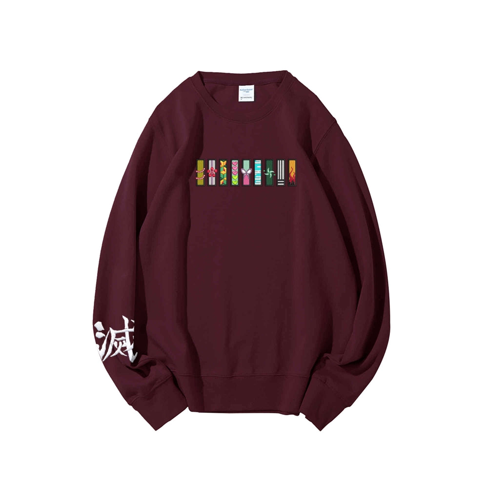 Demon Slayer unisex cotton crew neck anime embroidered sweatshirt