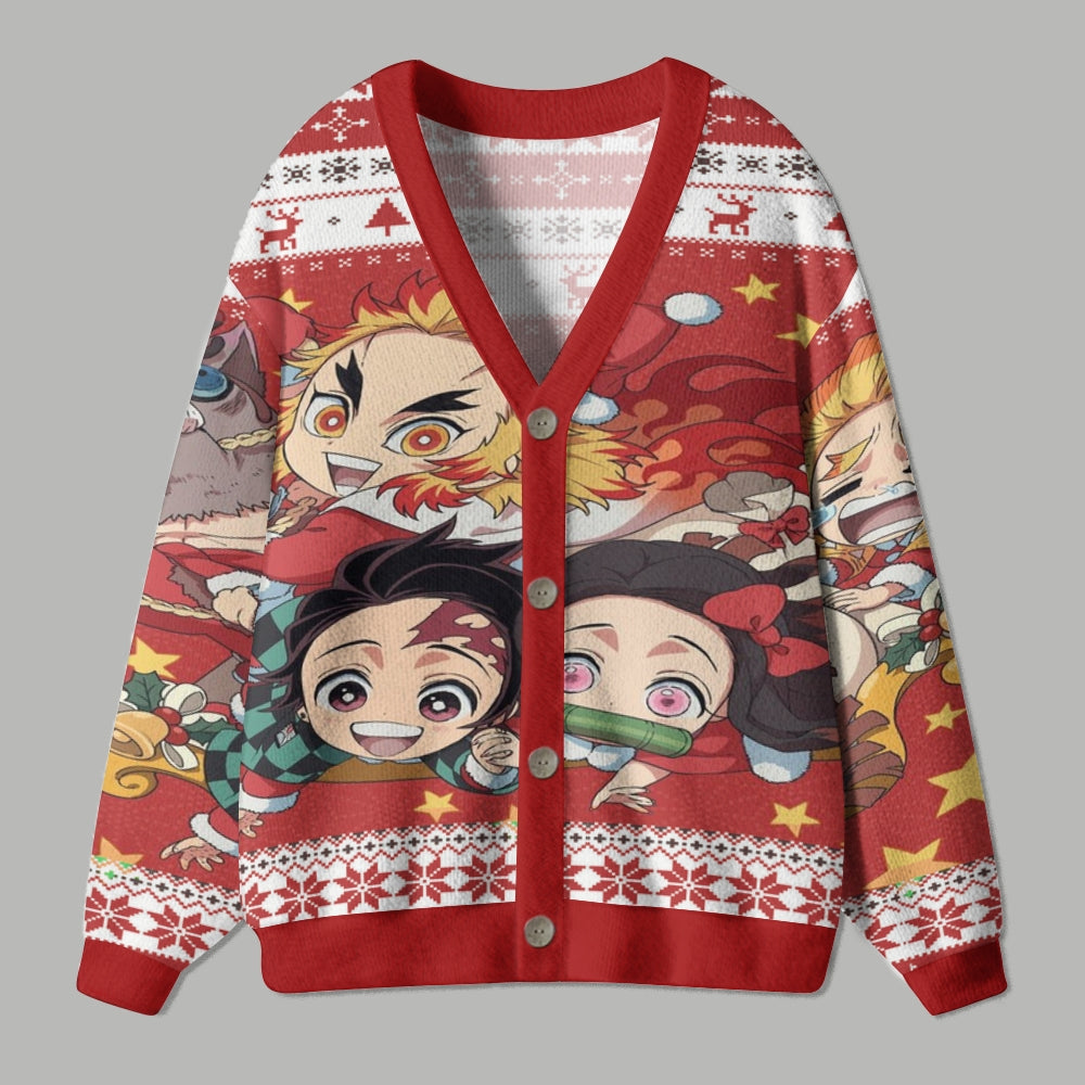 Demon Slayer anime Knitted cardigan