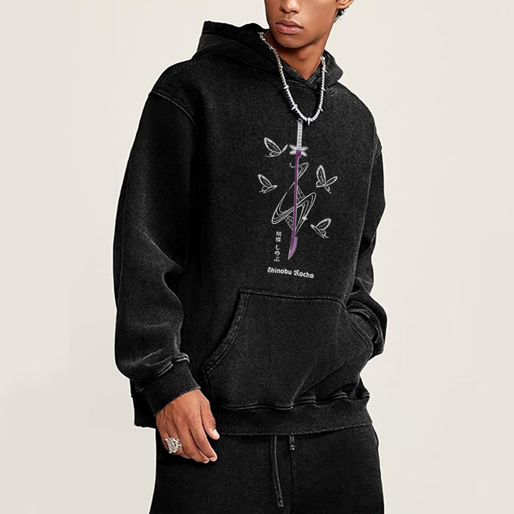 Demon Slayer washed unisex anime hoodie