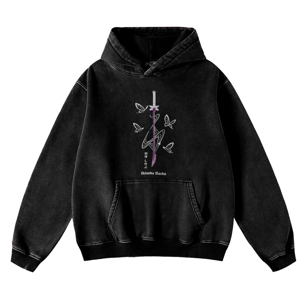 Demon Slayer washed unisex anime hoodie