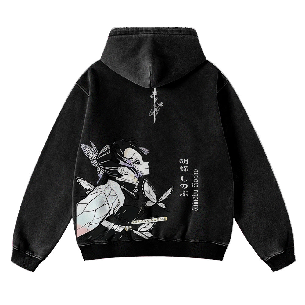 Demon Slayer washed unisex anime hoodie