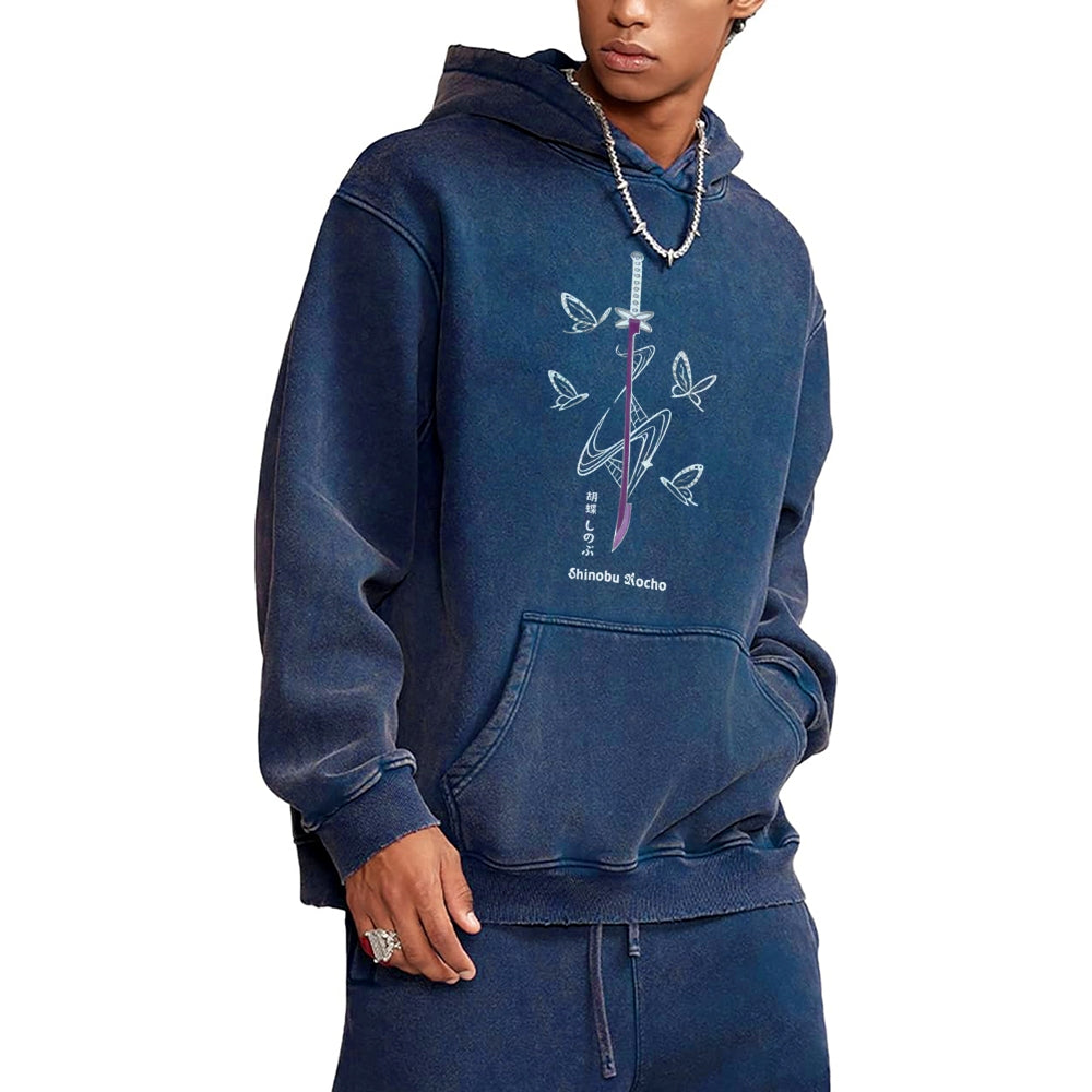 Demon Slayer washed unisex anime hoodie