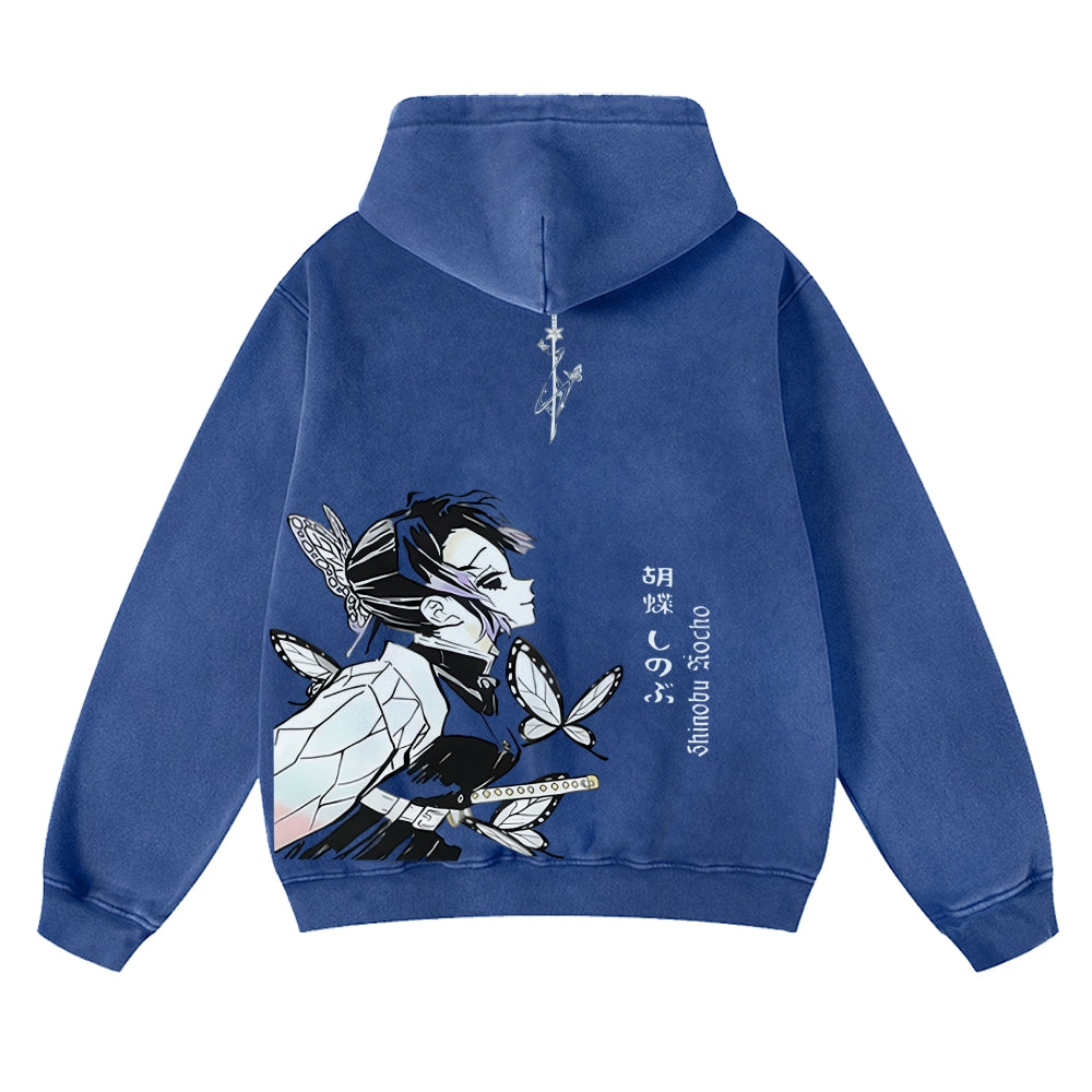 Demon Slayer washed unisex anime hoodie