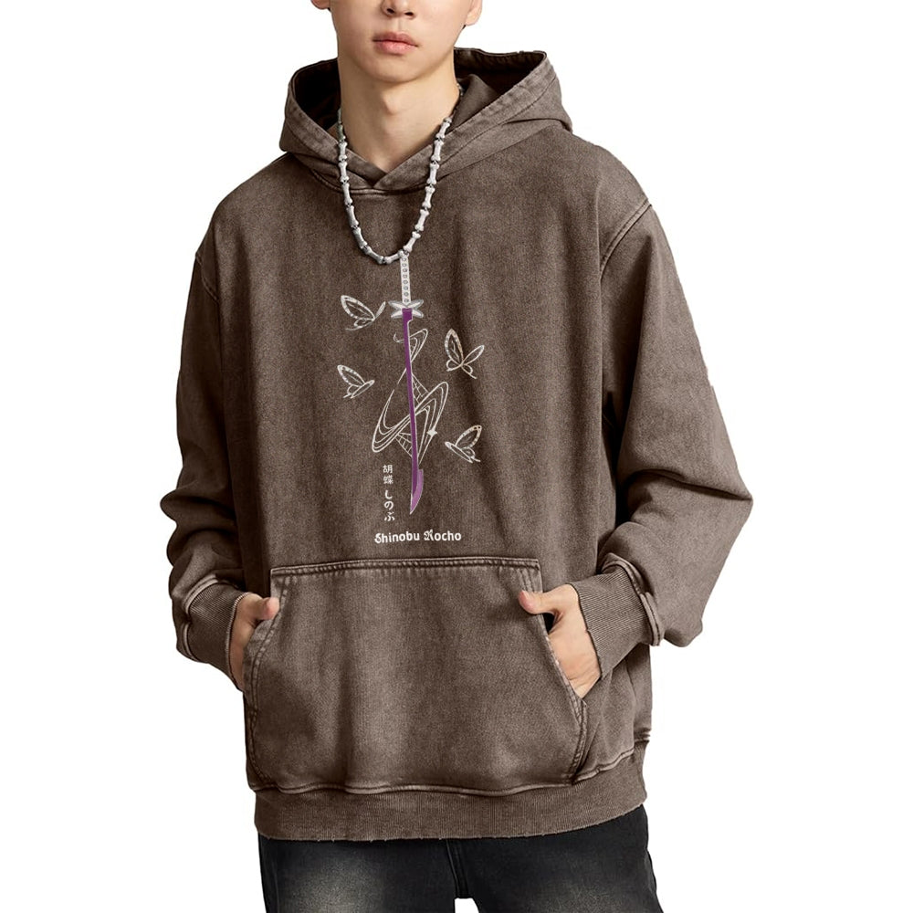 Demon Slayer washed unisex anime hoodie