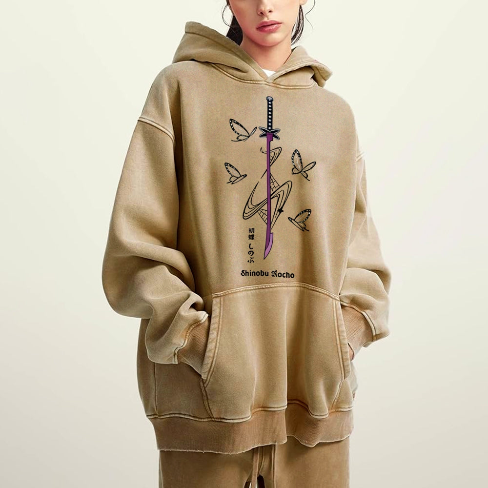 Demon Slayer washed unisex anime hoodie