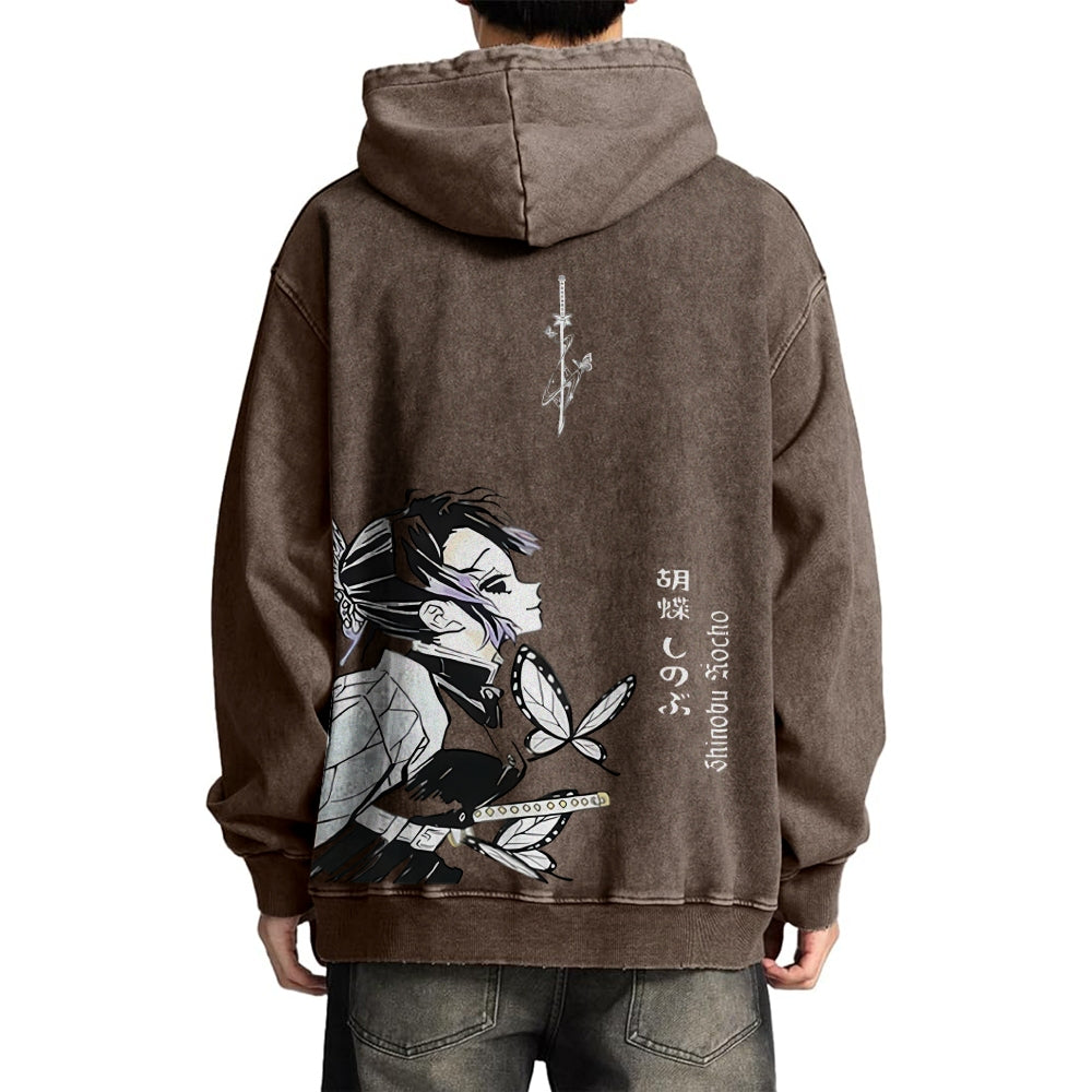 Demon Slayer washed unisex anime hoodie