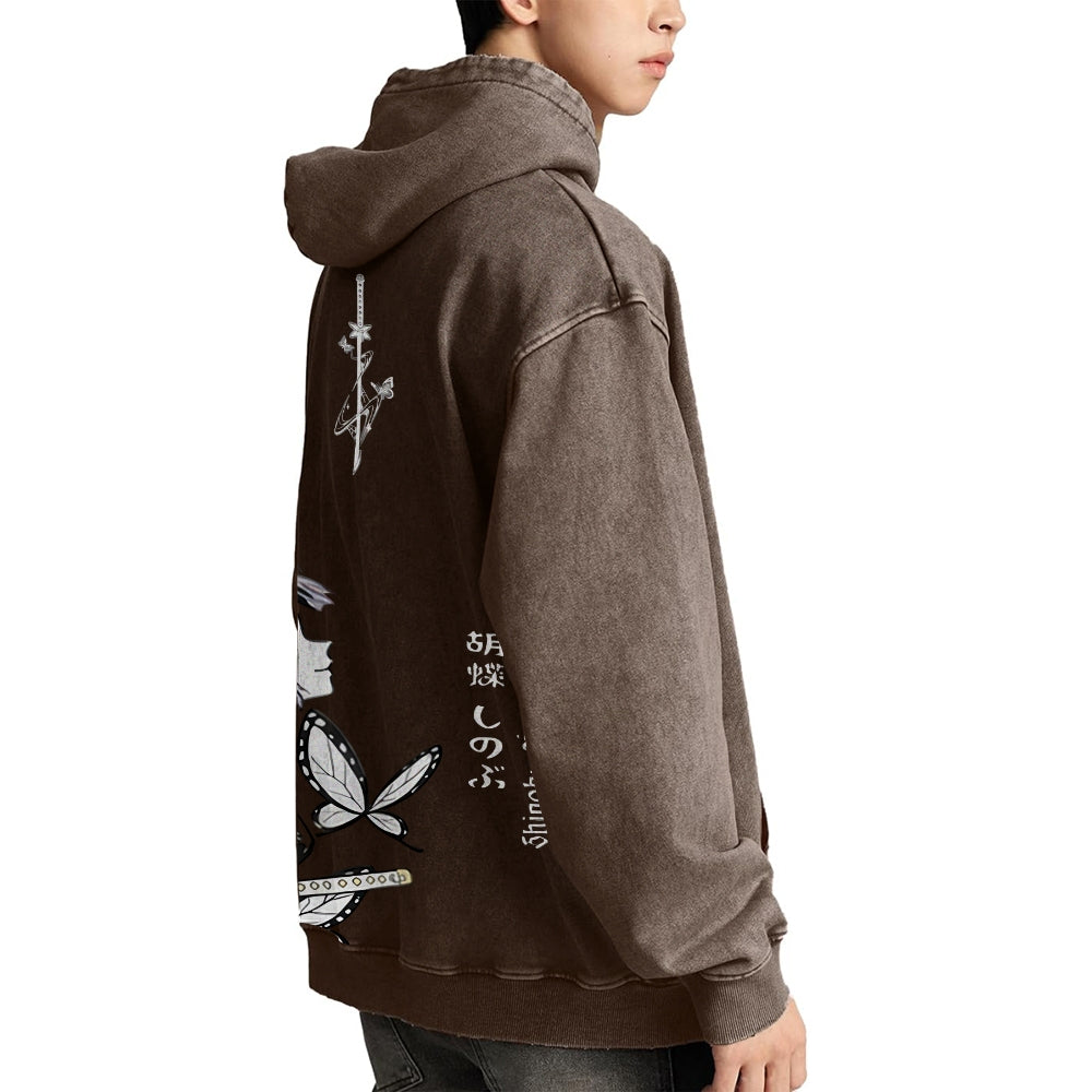 Demon Slayer washed unisex anime hoodie