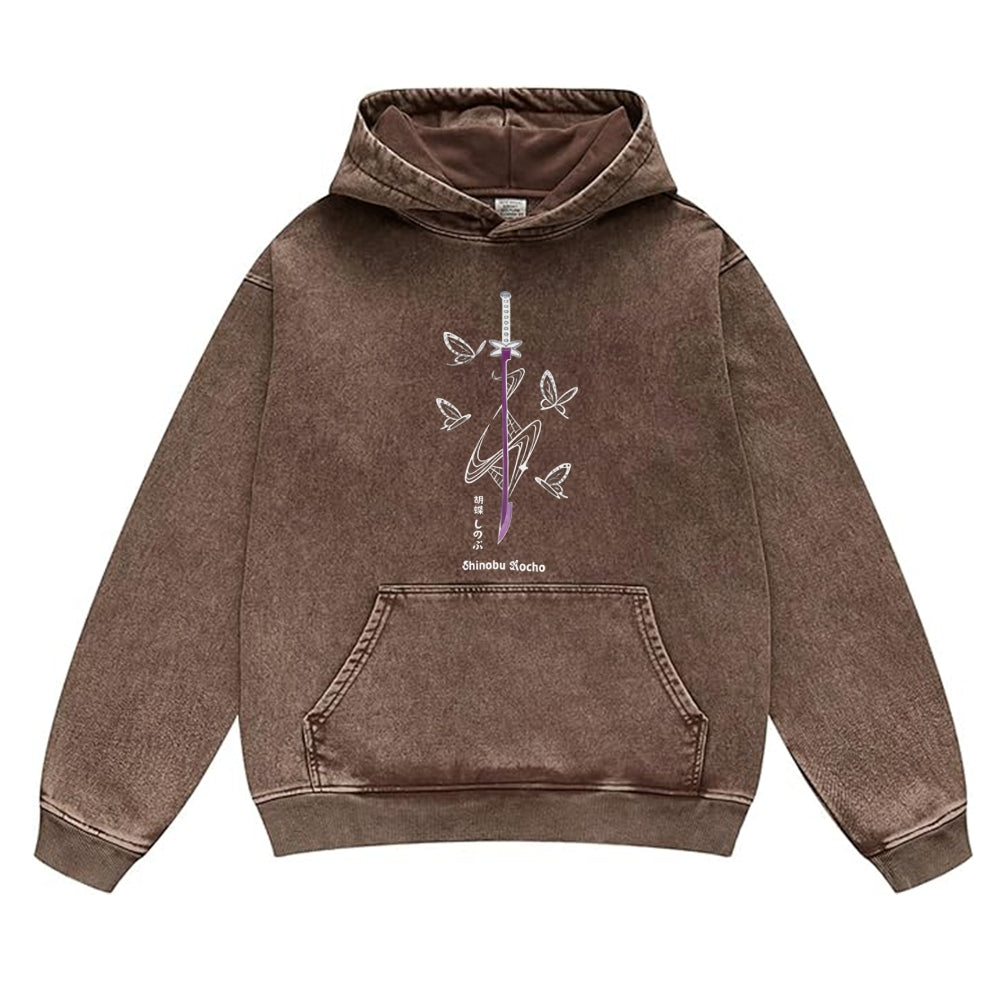 Demon Slayer washed unisex anime hoodie