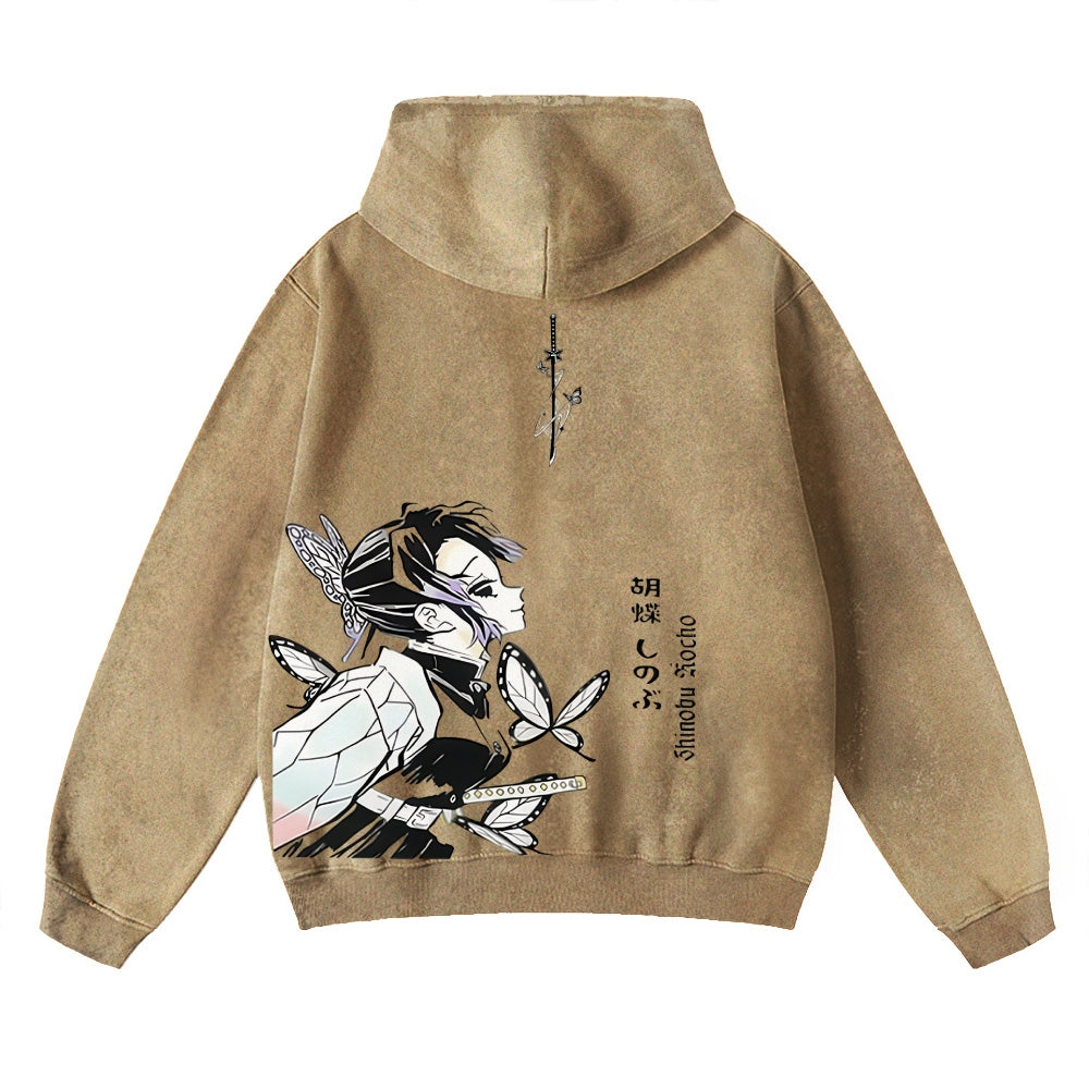 Demon Slayer washed unisex anime hoodie