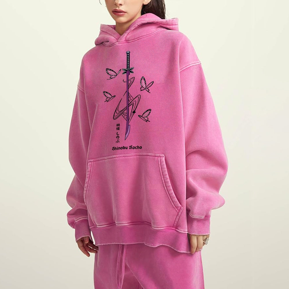 Demon Slayer washed unisex anime hoodie