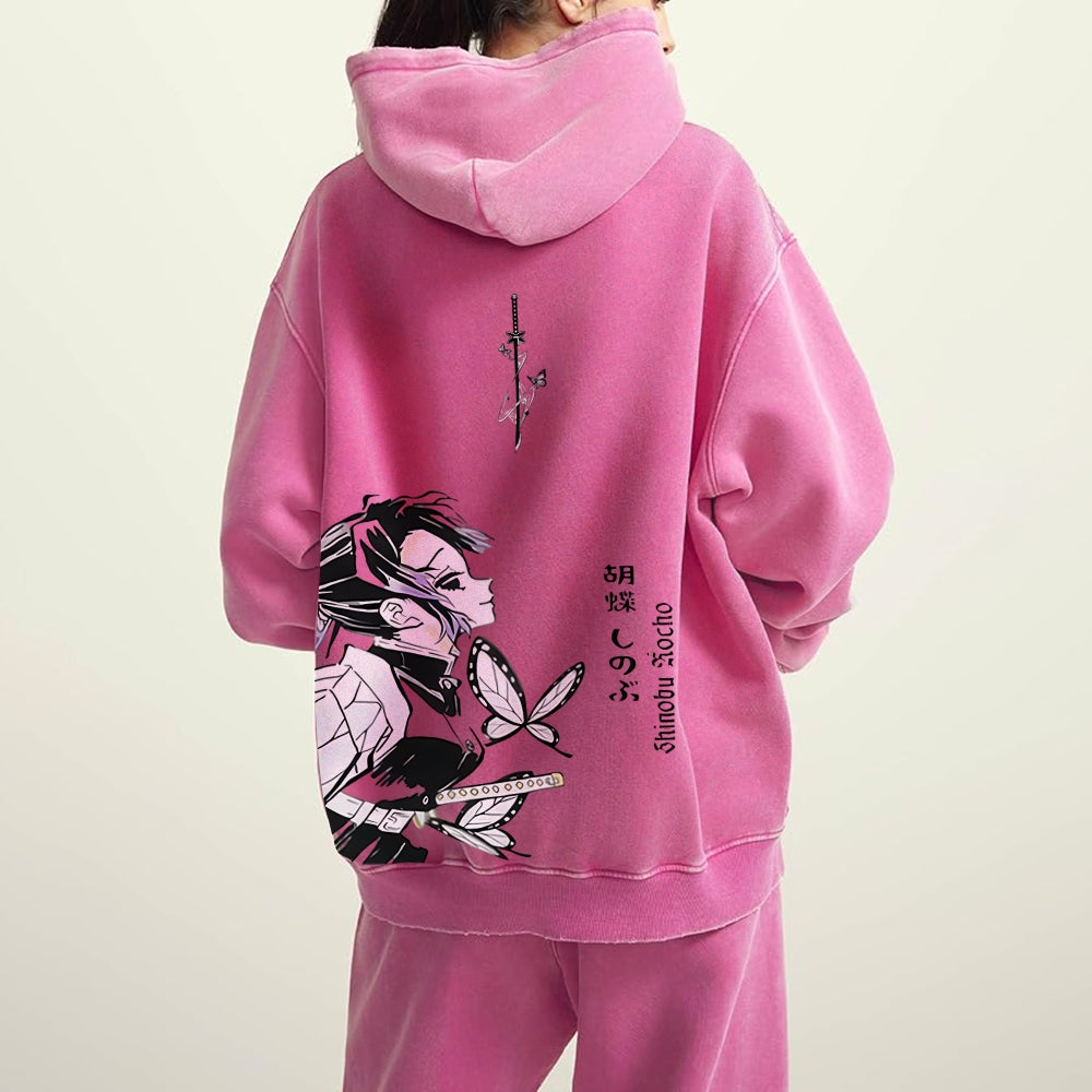 Demon Slayer washed unisex anime hoodie