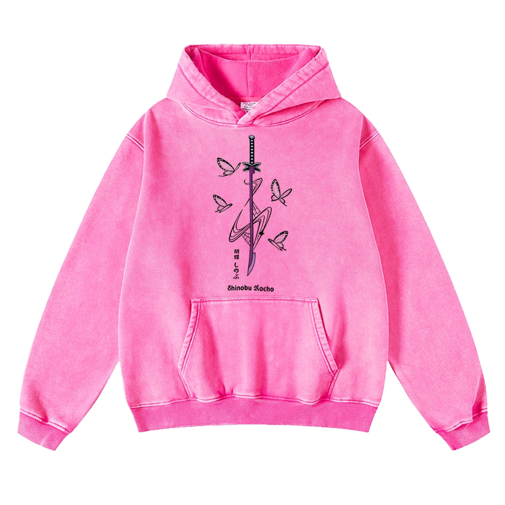 Demon Slayer washed unisex anime hoodie