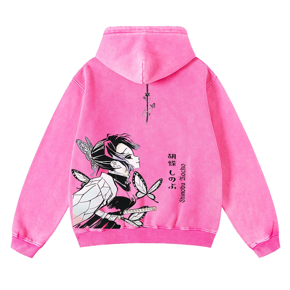 Demon Slayer washed unisex anime hoodie