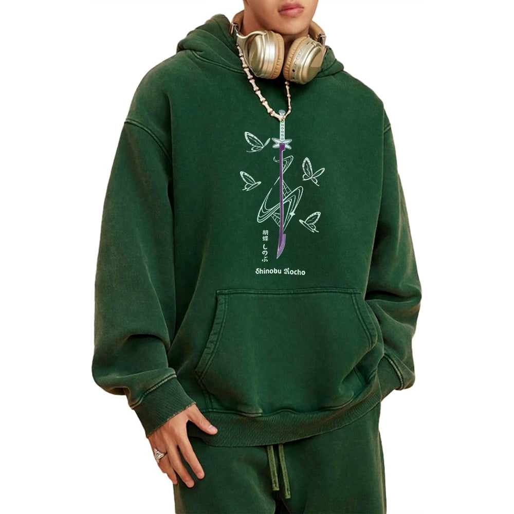 Demon Slayer washed unisex anime hoodie