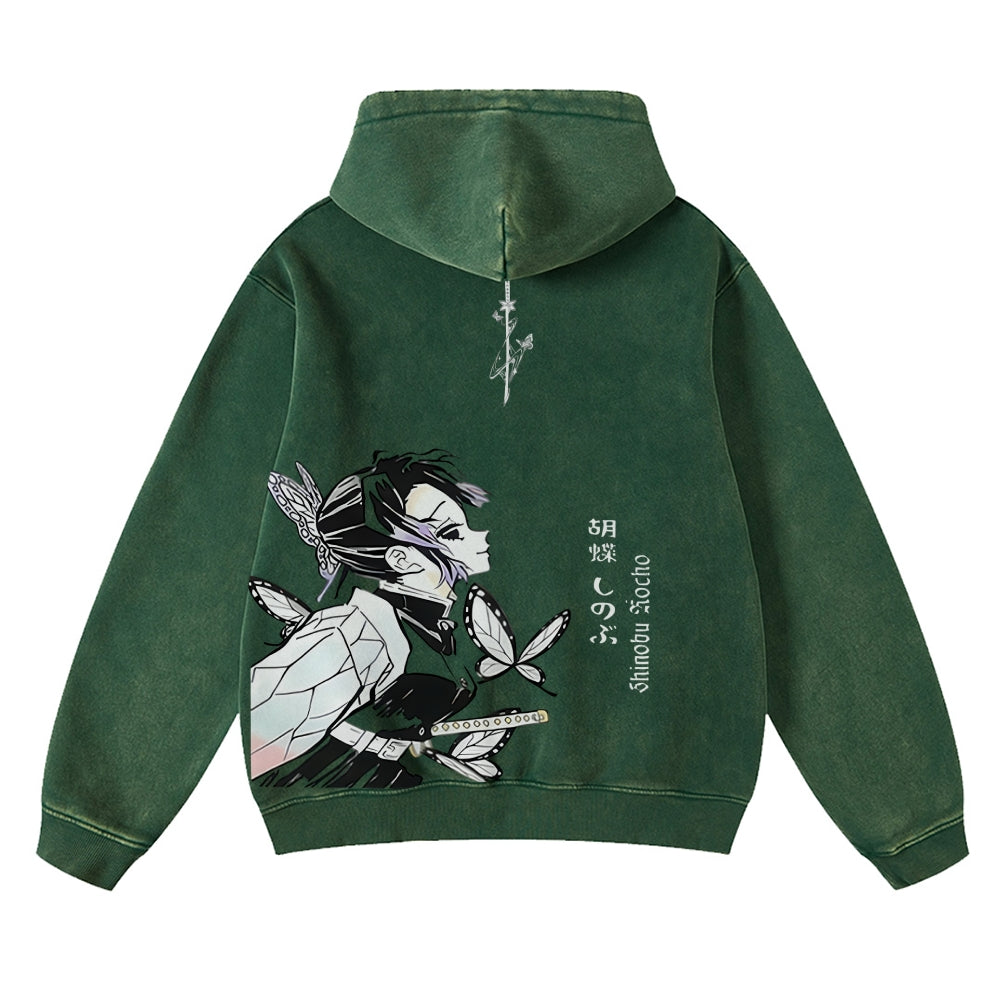 Demon Slayer washed unisex anime hoodie