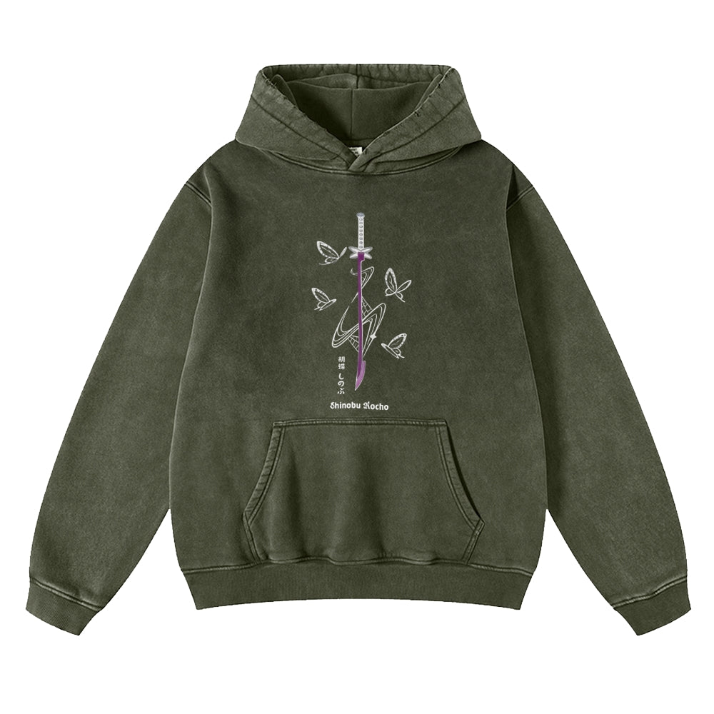 Demon Slayer washed unisex anime hoodie