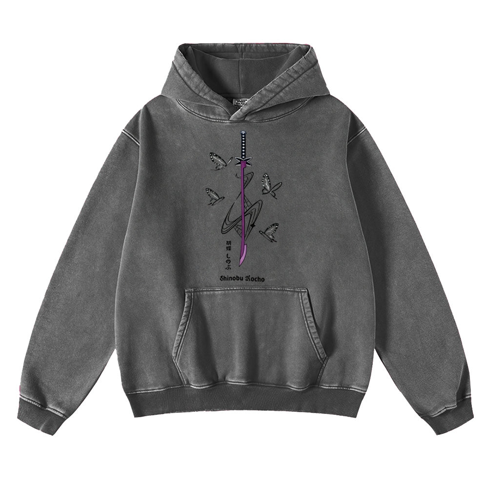 Demon Slayer washed unisex anime hoodie