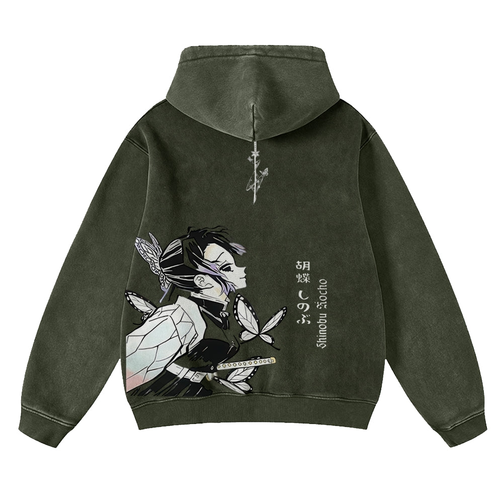 Demon Slayer washed unisex anime hoodie
