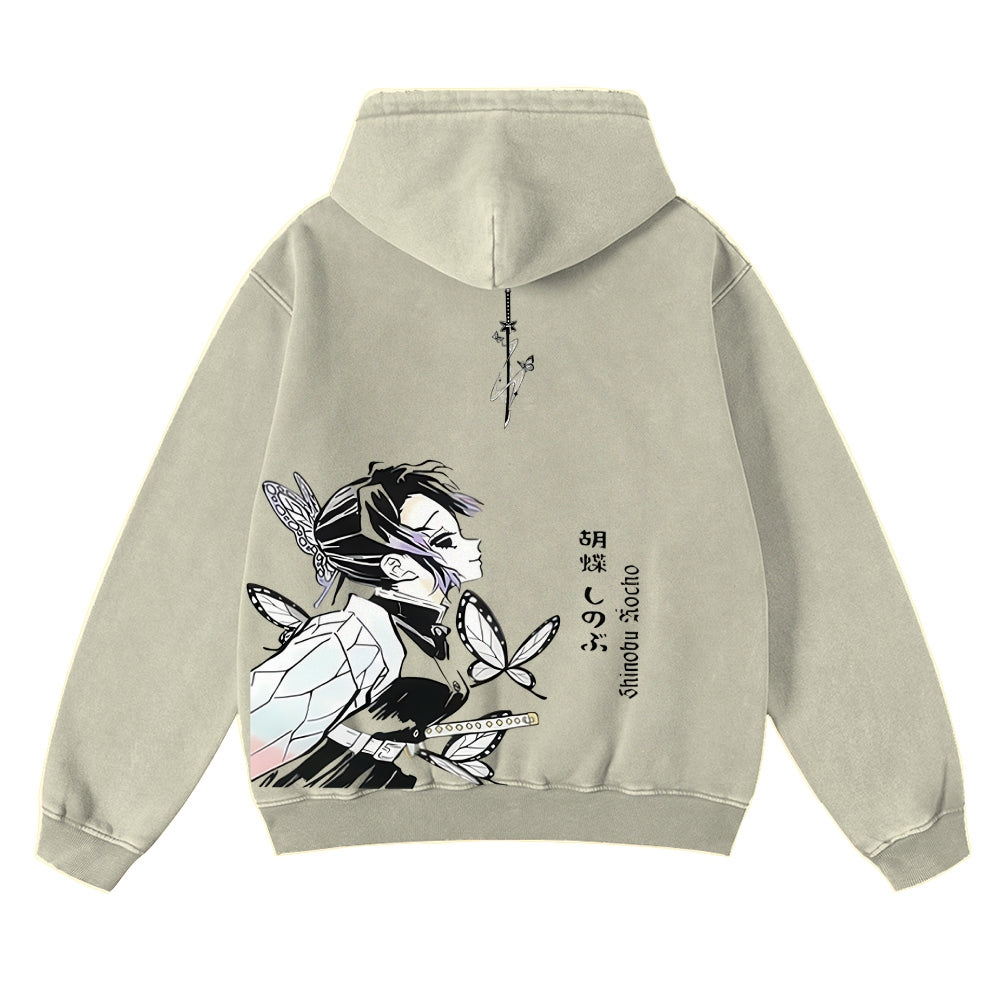 Demon Slayer washed unisex anime hoodie