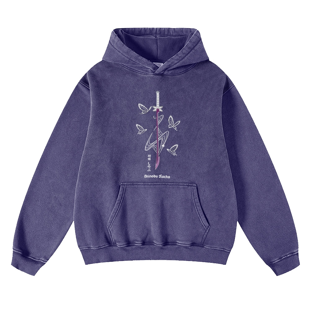 Demon Slayer washed unisex anime hoodie
