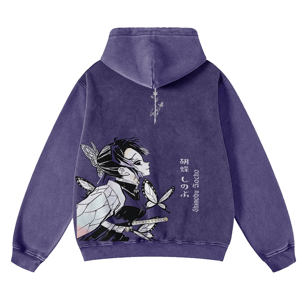Demon Slayer washed unisex anime hoodie