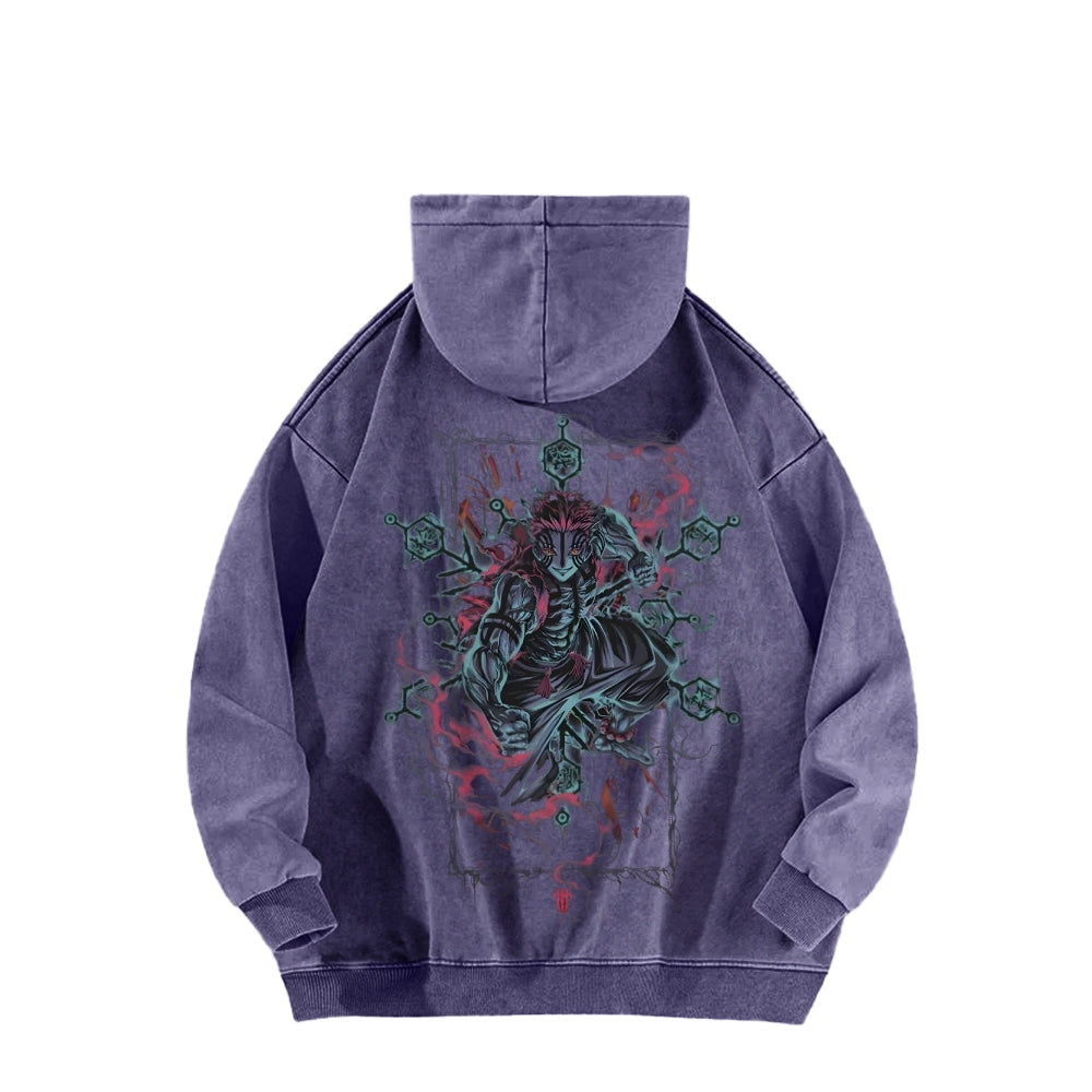 Demon Slayer washed unisex anime hoodie