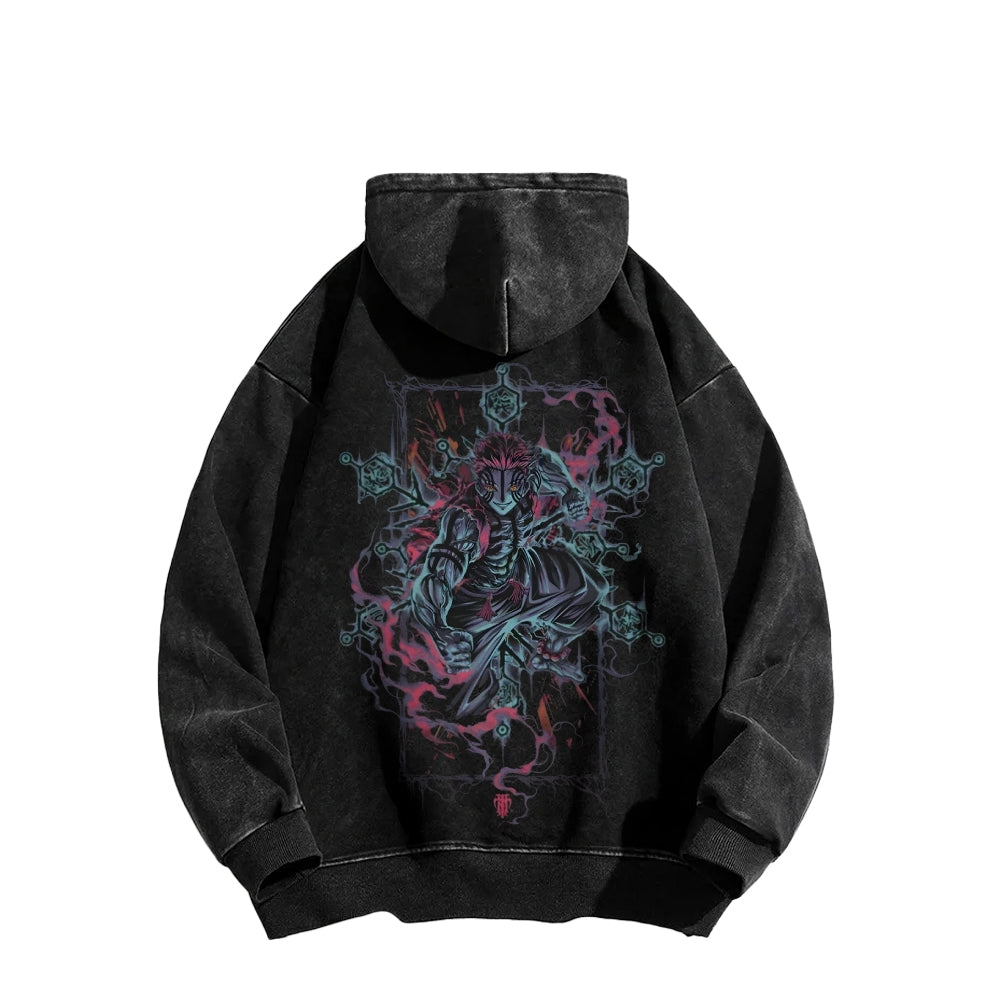 Demon Slayer washed unisex anime hoodie
