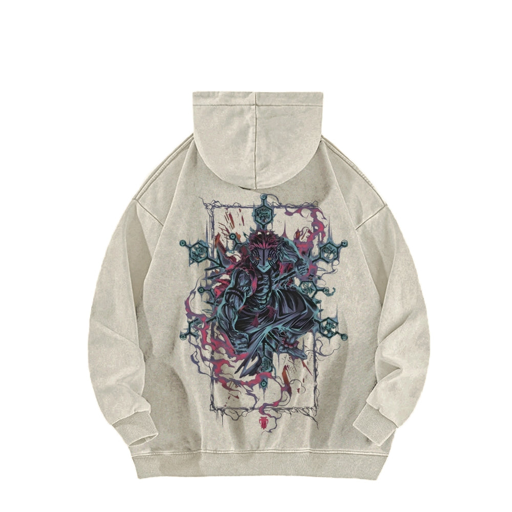 Demon Slayer washed unisex anime hoodie
