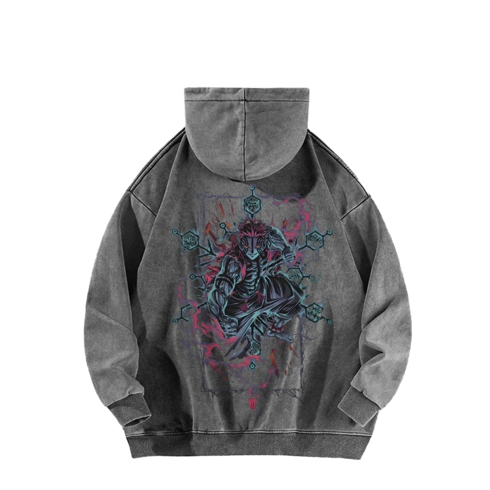 Demon Slayer washed unisex anime hoodie