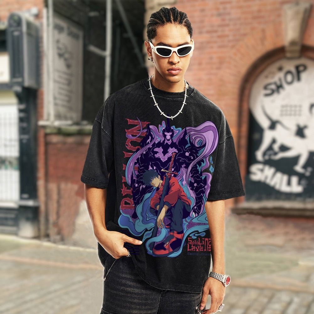 Unisex Vintage Washed Tee solo leveling