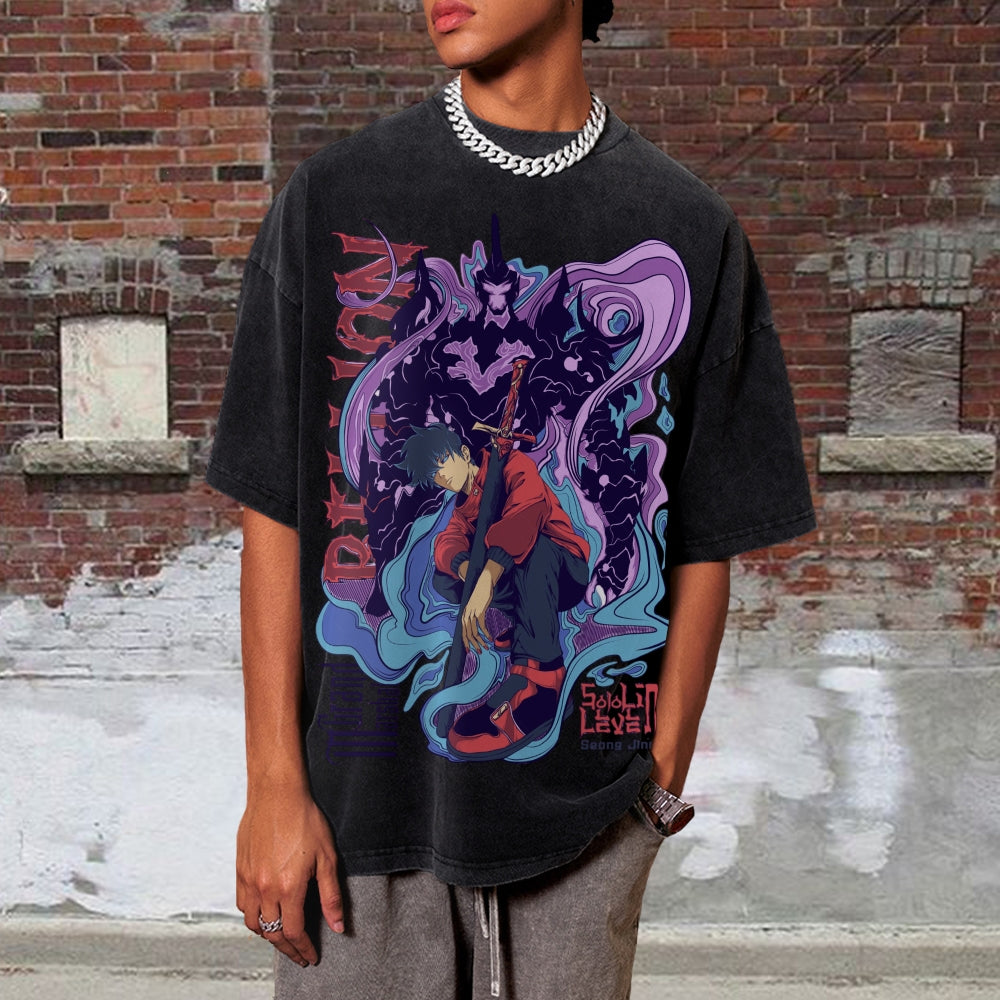 Unisex Vintage Washed Tee solo leveling