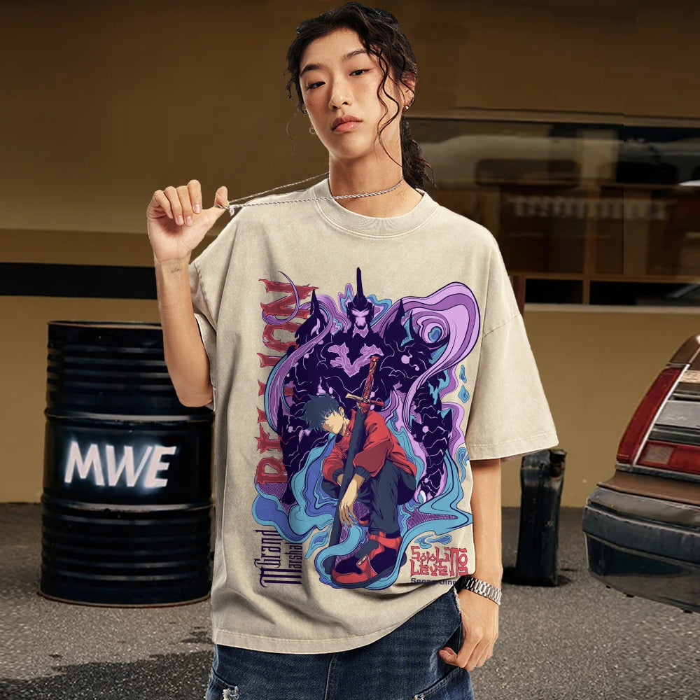 Unisex Vintage Washed Tee solo leveling