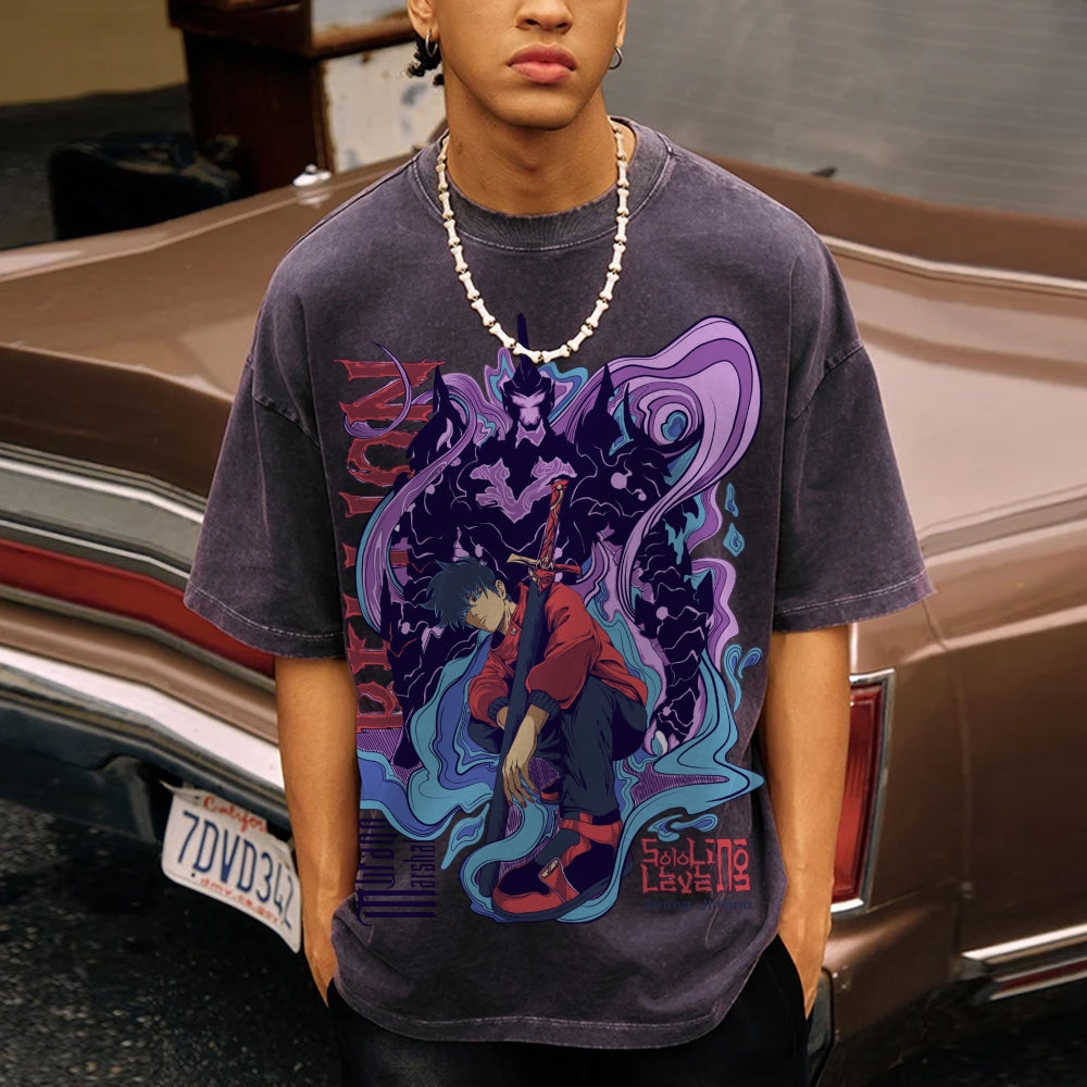 Unisex Vintage Washed Tee solo leveling